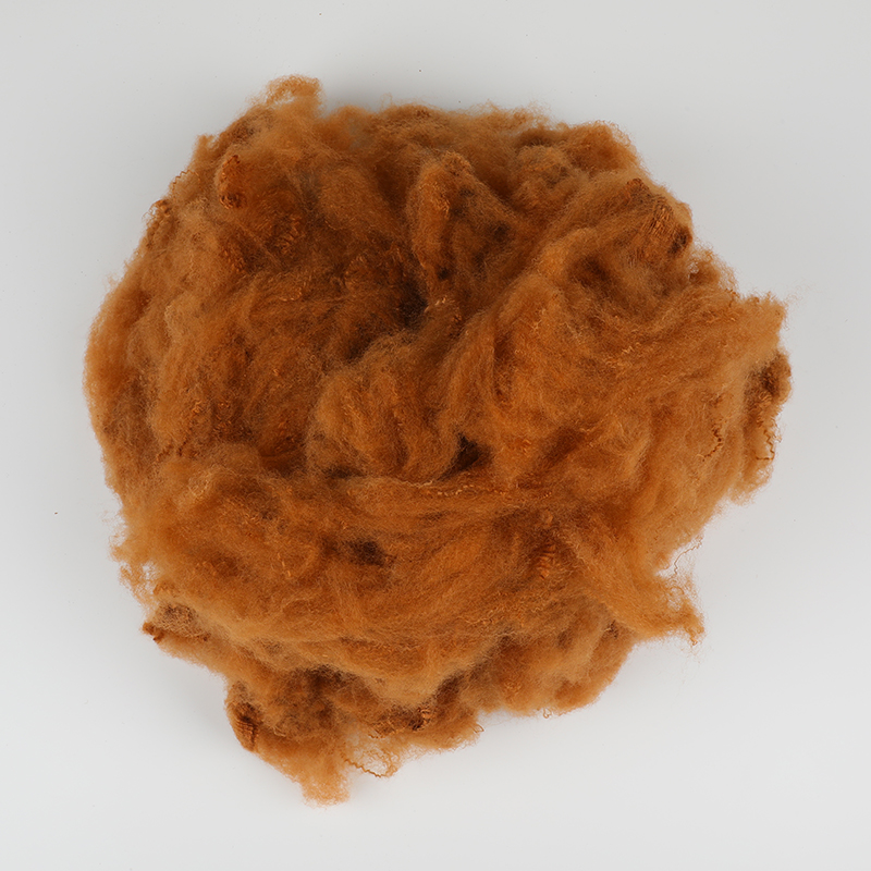 Mørk Camel Ull Spinnende Polyester Staple Fiber 3D×102mm